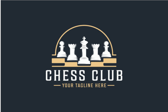 Chess Club Logo Vintage Vector Design