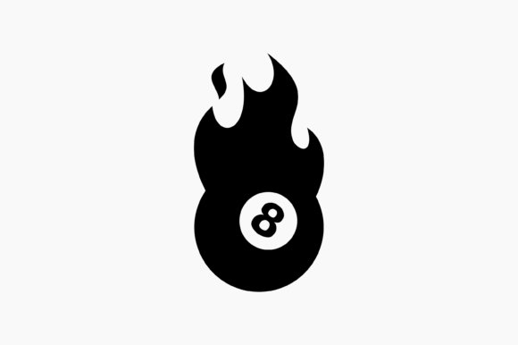 Flaming Billiard 8 Ball
