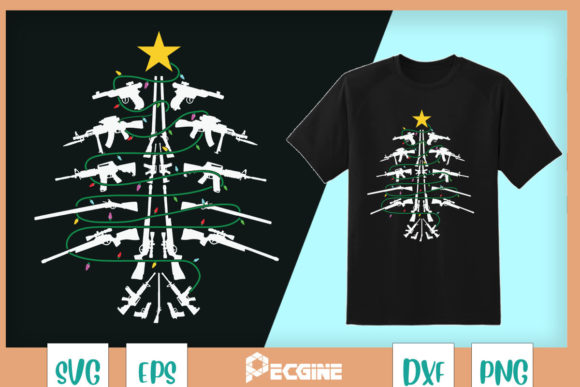 Guns Christmas Tree Xmas Vetaran Idea