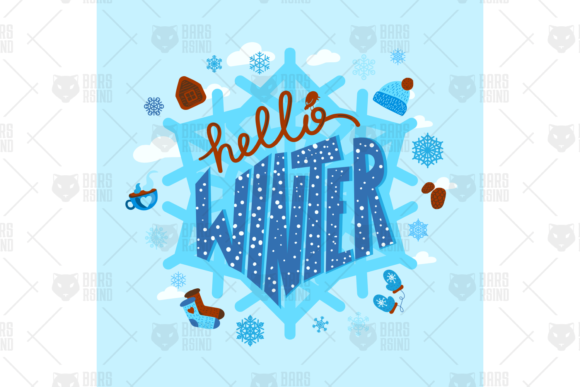Hello Winter Season Calligraphy Quote