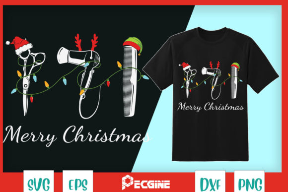 Merry Christmas Hairstylist Barber Tools
