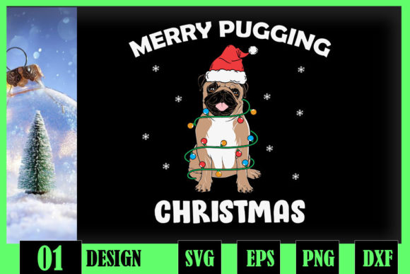 Merry Pugging Christmas Dog Santa Pug