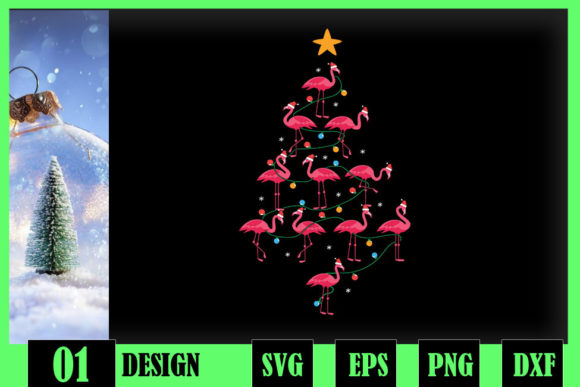 Pink Flamingo Christmas Tree Lights