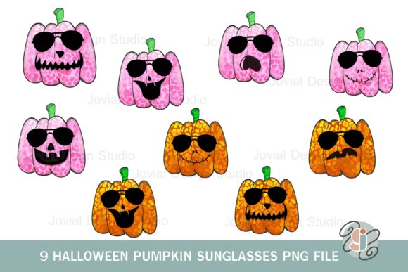 Pink Orange Halloween Pumpkin Face PNG