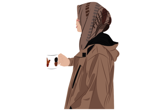 Woman and Coffee Illustration